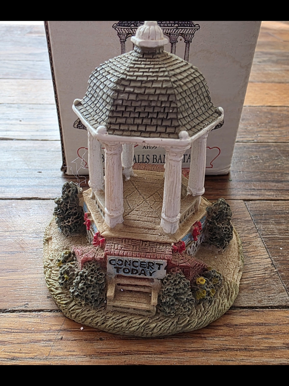Miniature Village Piece White and Tan Mini Gazebo Holiday Decor